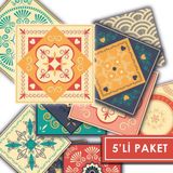 Tink Kendinden Yapışkanlı Mandala Desenli Pvc Karo 10X10 cm 5’li Paket