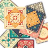 Tink Kendinden Yapışkanlı Mandala Desenli Pvc Karo, Yapışkanlı Fayans Kaplama, Fayans Çıkartması, Zemin Duvar Karosu 10x10 cm (20 Adet/0,20 m2)