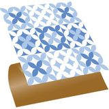 Tink Kendinden Yapışkanlı Mavi Çiçek Desenli Pvc Karo 30X30 cm (56 Adet) 5m2