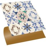 Tink Kendinden Yapışkanlı Mavi Yıldız 9'lu Desenli Pvc Karo 30 x 30 cm (33 Adet) 3m2