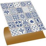 Tink Kendinden Yapışkanlı Modern Mavi Karo Desenli Pvc Karo 30X30 cm (33 Adet) 3 M2