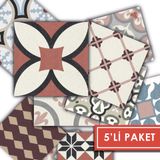 Tink Kendinden Yapışkanlı Patchwork Desenli Pvc Karo 10X10 cm 5’li Paket