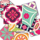 Tink Kendinden Yapışkanlı Pembe Desenli Pvc Karo 15 x 15 cm 10'lu Paket