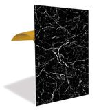 Tink Kendinden Yapışkanlı Pvc Panel, Yapışkanlı Yer Zemin Kaplama, Duvar Kaplama, Fayans Çıkartması Siyah-Beyaz Mermer Desenli 41x62 Cm (4 Adet / 1 m²)