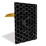 Tink Kendinden Yapışkanlı Pvc Panel, Yapışkanlı Yer Zemin Kaplama, Duvar Kaplama, Fayans Çıkartması Siyah Petek Mermer Desenli 41x62 Cm (4 Adet / 1 m²)