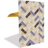 Tink Kendinden Yapışkanlı Renkli Balık Sırtı Mermer Desenli Pvc Panel 41 x 62 cm (12 Adet) 3 M²