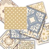 Tink Kendinden Yapışkanlı Retro Sarı Desenli Pvc Karo, Yapışkanlı Fayans Kaplama, Fayans Çıkartması, Zemin Duvar Karosu 15x15 cm (10 Adet/0,225 m2)