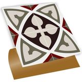 Tink Kendinden Yapışkanlı Seramik ve Yer Döşemesi Modern Rumi Desenli Pvc Karo 30X30 cm (4 Adet) 0,36M² - 30 x 30 - Çok Renkli