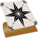 Tink Kendinden Yapışkanlı Siyah Yıldız Desenli Pvc Karo 30X30 cm (11 Adet) 1m2