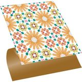 Tink Kendinden Yapışkanlı Turuncu Çiçek Bahçesi Desenli Pvc Karo 30x30 cm (56 Adet) 5m2