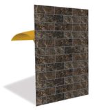 Tink Kendinden Yapışkanlı Yer Zemin Kaplama, Duvar Kaplama, Fayans Çıkartması Kahverengi Metro Mermer Desenli Pvc Panel 41x62 Cm (12 Adet / 3 m²)