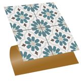 Tink Kendinden Yapışkanlı Yeşil Çiçek Bahçesi Desenli PVC Karo 30x30 cm 11 Adet / 1 m²