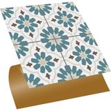 Tink Kendinden Yapışkanlı Yeşil Çiçek Bahçesi Desenli Pvc Karo 30X30 cm (4 Adet) 0,36 M2