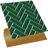 Tink Kendinden Yapışkanlı Zümrüt Balıksırtı Desenli Pvc Karo 30 x 30 cm (4 Adet) 0,36 M2