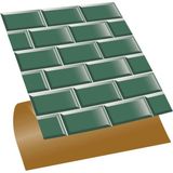 Tink Kendinden Yapışkanlı Zümrüt Metro Desenli Pvc Karo 30X30 cm (56 Adet) 5m2