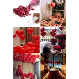 Tinky Winky 14 Şubat Sevgililer Günü Romantik Oda Mekan Süsleme Özel Gün Yıldönümü Gül Kalp Balon Mum Set Kırmızı