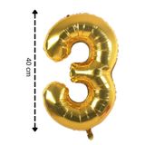 Tinky Winky 3 Gold Rakam Folyo ve Kırmızı Balon Doğum Günü Balon Zincir Parti Seti Üç