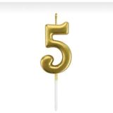 Tinky Winky 5 Yaş Gold Rakam Mum Altın Renk Doğum Günü Pasta Mumu Sarı Renkli
