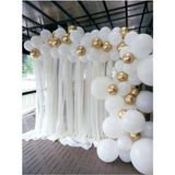 Tinky Winky 50 Adet Balon Beyaz ve Krom Gold Dugun Nisan Soz Arka Plan Resim Organizasyon Set