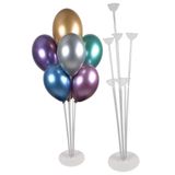 Tinky Winky Balon Standı 7 Çubuklu ve 7 Adet Metalik Karışık Balon