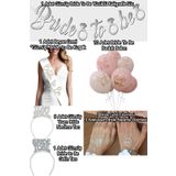 Tinky Winky Bride To Be Partisi Seti (Süs, 1 Kuşak, 10 Balon, 10 Dövme, 10 Taç)Team Bride Set - Beyaz