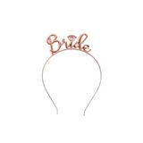 Tinky Winky Bride Yazılı Metal Taç Rosegold Renkli Rose Bekarlığa Veda Partisi Konsepti Taç Rose