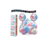 Tinky Winky Cinsiyet Belirleme Parti Seti; Baby Kutu, Banner, Folyo Balon Ve Balon Zincir Seti Model 5 Çok Renkli