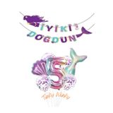 Tinky Winky Deniz Kızı Folyo Set Konsept Doğum Günü Balon Zincir Set 5