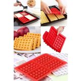 Tinky Winky Dikdörtgen Desen Kırmızı Silikon Waffle Kalıbı