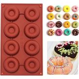 Tinky Winky Donut Silikon Kek Kalıbı 8'li Pembe Renk - 8 Adet