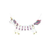 Tinky Winky Flama Unicorn Temalı Flama Asmalı At Şeklinde Simli Iyi Ki Doğdun Yazılı Parti Süsü winky967