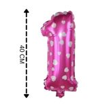 Tinky Winky Folyo Balon 1 Rakamı Helyum Balon Parti Süs 40 Cm Pembe