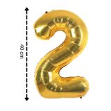 Tinky Winky Folyo Balon 2 Rakamı Helyum Balon 40 Cm Altın Renk gold