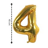 Tinky Winky Folyo Balon 4 Rakamı Helyum Balon 40 Cm Gold Renk gold