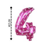Tinky Winky Folyo Balon 4 Rakamı Helyum Balon Parti Süs 40 Cm Pembe