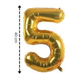 Tinky Winky Folyo Balon 5 Rakamı Helyum Balon 40 Cm Gold Renk GOLD