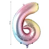 Tinky Winky Folyo Balon 6 Rakamı Helyum 76 Cm Balon Gökkuşağı 6