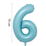 Tinky Winky Folyo Balon 6 Rakamı Helyum Balon Mavi Renk 6