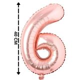Tinky Winky Folyo Balon 6 Rakamı Helyum Balon Parti Süs 40 Cm Rose