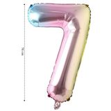Tinky Winky Folyo Balon 7 Rakamı Helyum 76 Cm Balon Gökkuşağı winky291