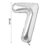 Tinky Winky Folyo Balon 7 Rakamı Helyum Balon 36 Cm Gümüş Renk -silver Ballons - 7 Number Ballon 7