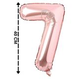 Tinky Winky Folyo Balon 7 Rakamı Helyum Balon Parti Süs 40 Cm Rose
