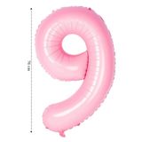 Tinky Winky Folyo Balon 9 Rakamı Helyum Balon Pembe Renk 9