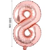 Tinky Winky Folyo Balon Büyük Boy 8 Rakam Helyum Balon 100 Cm Rosegold Renk Bride To be Bekarlığa Veda 8