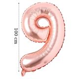 Tinky Winky Folyo Balon Büyük Boy 9 Rakam Helyum Balon 100 Cm Rosegold Renk Bride To be Bekarlığa Veda 9