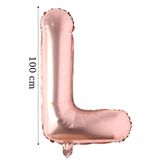 Tinky Winky Folyo Balon Büyük Boy L Harfi Helyum Balon 100 Cm Rosegold Renk Bride To be Bekarlığa Veda L