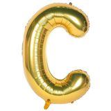 Tinky Winky Folyo Balon C Harfi Helyum Balon 100 Cm Gold Renk - C Harf Balon - Harf Folyo Balon Altın Gold Harf C