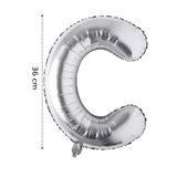 Tinky Winky Folyo Balon C Harfi Helyum Balon 36 Cm Gümüş Renk - C Harf Balon - Harf Folyo Balon Silver Ballons GriC