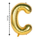 Tinky Winky Folyo Balon C Harfi Helyum Balon 40 Cm Gold Renk Altın