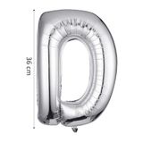 Tinky Winky Folyo Balon D Harfi Helyum Balon 36 Cm Gümüş Renk - D Harf Balon - Harf Folyo Balon Silver Ballons D
